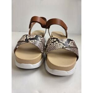Cole Haan Zerogrand Platform Sandals Womens 9.5 Leather Soho Snake Crisscross